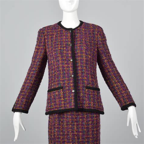 pink tweed skirt suit Chanel